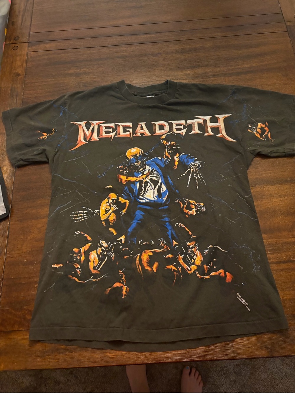 Vintage 1991 Megadeth T Shirt XL Giant Tee Jays Single Stitch E Repka USA